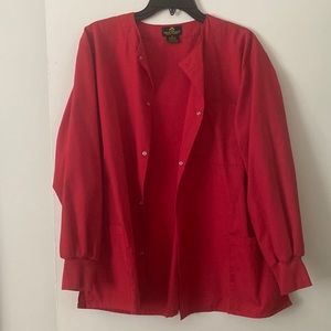 Red scrub jacket